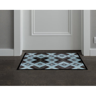 Norene Non-Slip Geometric Outdoor Doormat