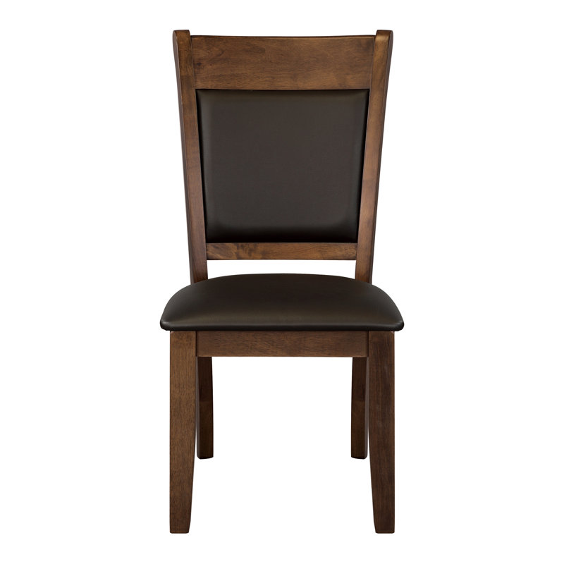 Chaises d'appoint en bois de style rustique, siège rembourré brun, capacité de poids de 250 lb, de 2 chaises avec siège et dossier en tissu