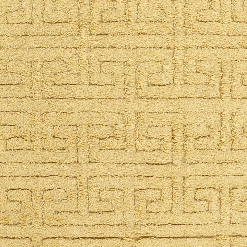 Tapis jaune en coton tissé à la main Ruislip, Rectangle 5 pi x 8 pi