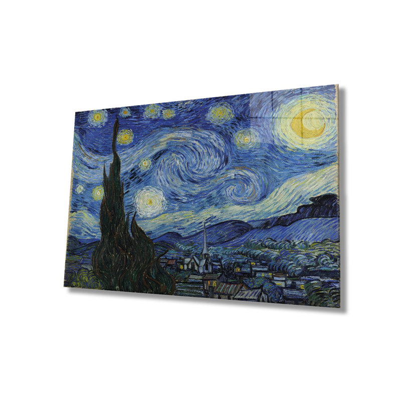 Peinture élégante en verre trempé décoratif, 27,6 po x 43,3 po | 100% verre trempé, épaisseur: 0,16 pouce | Superbe décoration intérieure pour le salon, le bureau ou la galerie | Pièce d'art unique, durable et élégante