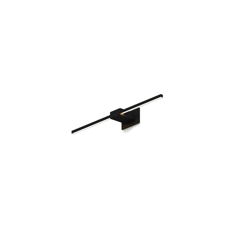 Applique murale à bras 1 lumière DEL à intensité variable Z-bar, Noir mat, H 4,5 po x l 24 po x P 4 po
