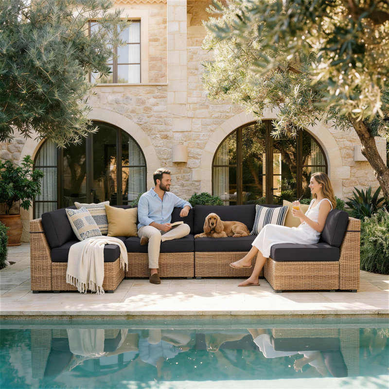 Wynee Outdoor Cushions Set 5" Outdoor Furniture Replacement Cushions Patio Furniture Cushions And Sectional Cushions, 4.9"