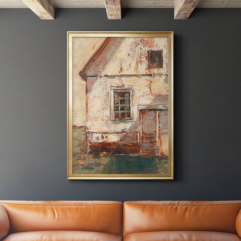 " Sunlit Barn II ", Gold, 36.5" H x 26.5" W x 1.25" D