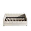 Lit de jour double avec lit gigogne simple et canapé-lit capitonné, avec bouton sur le dos et clou en cuivre sur les bras ondulés - gris clair-2141430412-2141430402