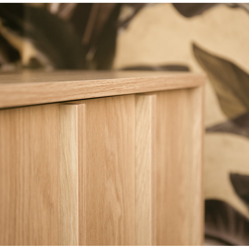Three-Door Oiled Oak Chest of Drawers