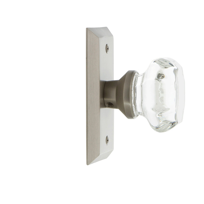 Studio Plate with Waldorf Door Knob, Satin Nickel, 2-3/8”