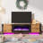 Bhhatu 80" TV Stand with Electric Fireplace Included, Rustic Oak-98876981-99357219
