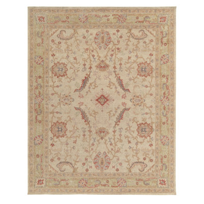 Distressed Homage Hand Knotted Wool Geometric Area Rug
