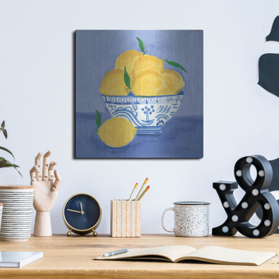 Art mural luxueux «Lemon Still Life» par Farida Zaman, 12 po x 12 po
