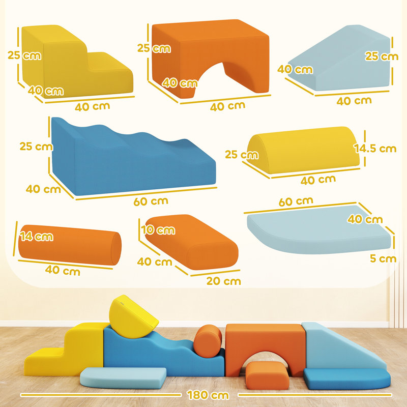 HOMCOM 140cm W Climbing Blocks