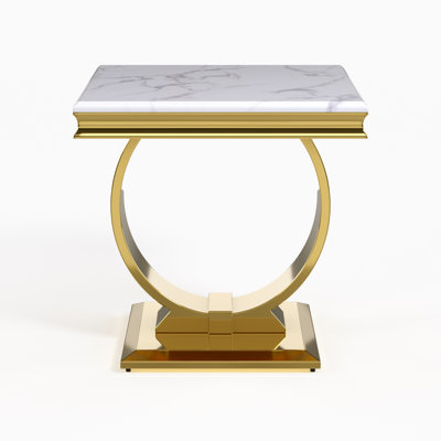 Mirielle white & Gold End Table