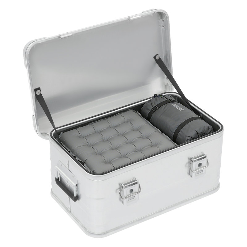 Boîte de rangement 30L pour boîte de rangement pour pique-nique en alliage d'aluminium avec couvercle, 31.7 Quarts, Silver