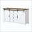 Sideboard With Storage,Farmhouse Storage Cabinet With Sliding Barn Doors And 4 Drawers, Wood Buffet Table With Power Outlet-1555164380