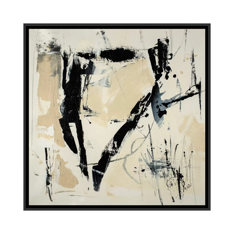 «P pièces III», reproduction d'art sur toile tendue, H 18 po x l 18 po x P 1,5 po, Toile avec cadre noir, Pas de tapis