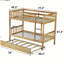 Lit superposé en bois d'hévéa double couche avec glissière, échelle et garde-corps, convertible en deux lits simples avec échelle et garde-corps-788587812