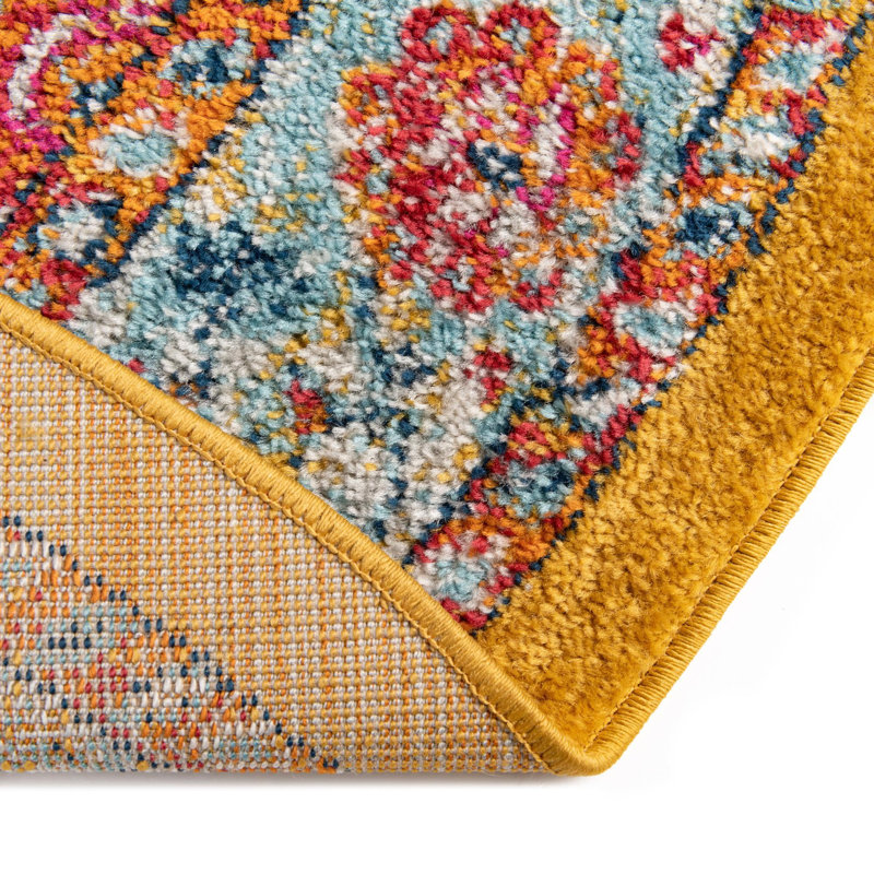 Tapis oriental jaune Armgard, Ovale 5 pi x 8 pi