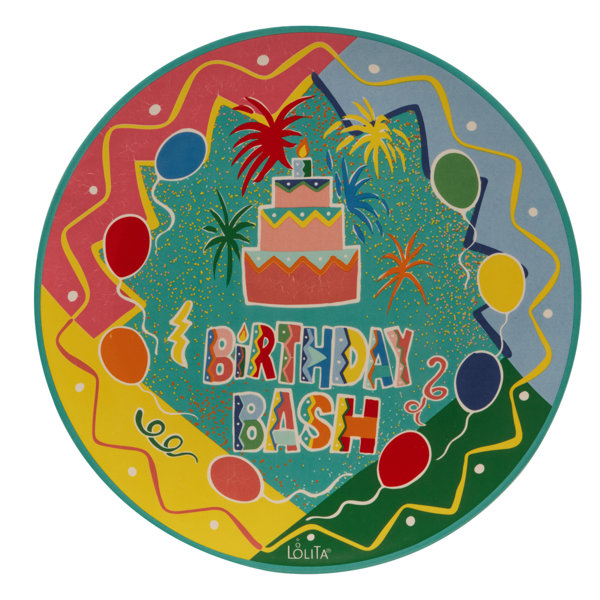 Top Cake Gold Acrylic Happy Birthday Cake Topper - Mirrored, Swirls - 6  1/2 x 5 - 1 count box