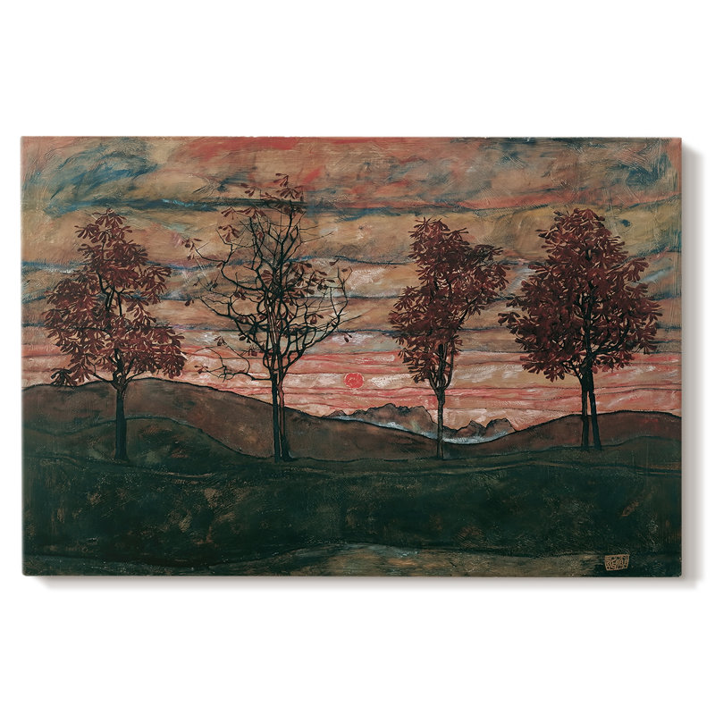 Quatre arbres (Vier Bäume) - Egon Schiele - Toile tendue avec châssis - 1917, 40 x 60