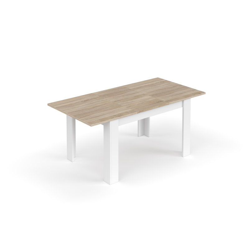 Emmy-Lou Beech Metal Base Dining Table, Natural, White