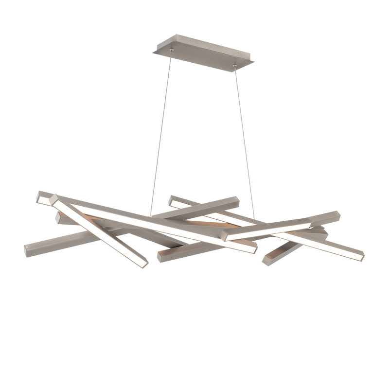 Parallax LED Dimmable Linear Pendant 3000K, Brushed Nickel, 10.88" H x 42" W x 10.63" D