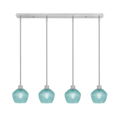 Edge 4 Light Linear Pendalier With 6" Glass