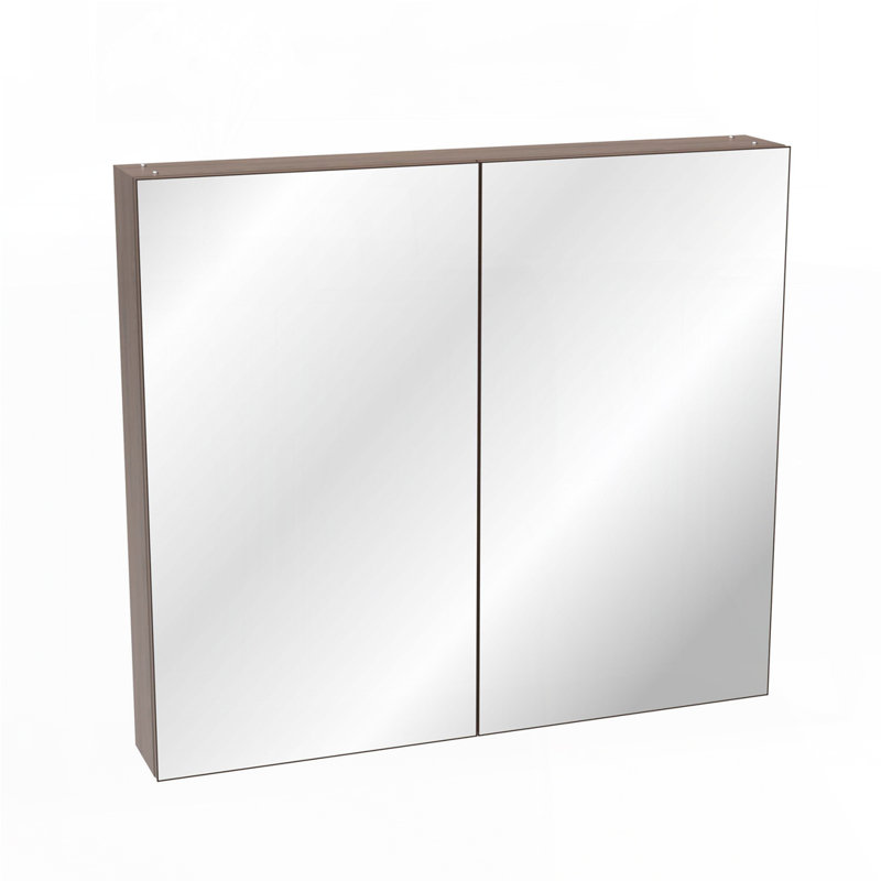 Armoire à pharmacie murale avec miroir, Jaune / corail, 28 po x 32 po