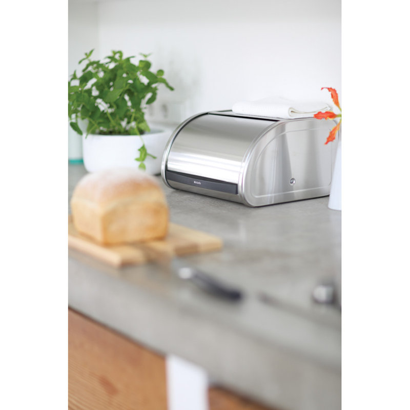 Boîte à pain à roulettes moyenne Brabantia, Acier mat