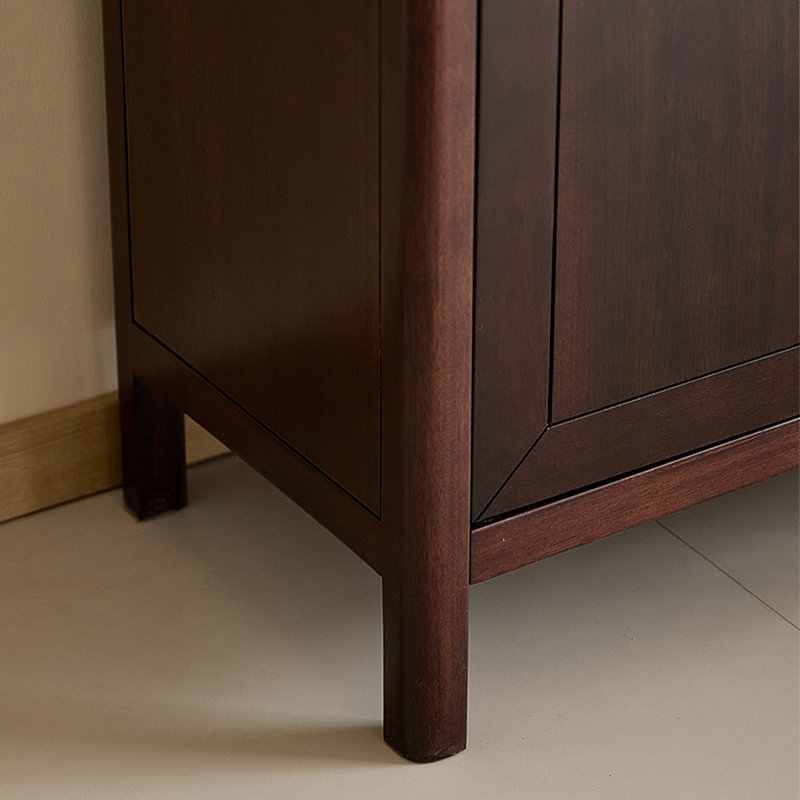 Nouvelle armoire de rangement en bois de noyer noir de style chinois avec portes en verre et bibliothèque sur pied