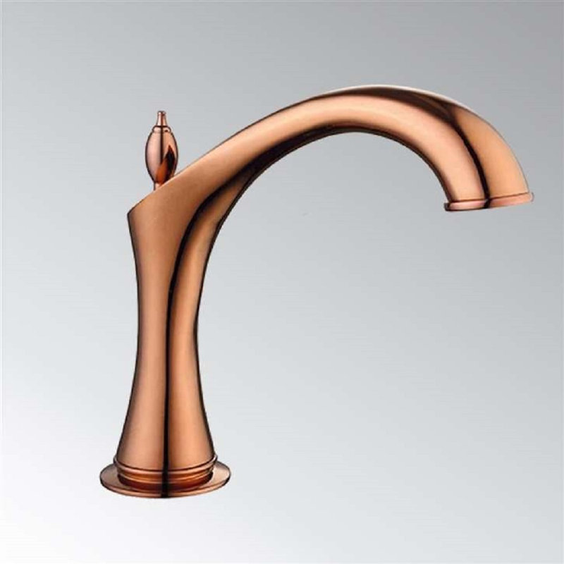 Commercial Widespread Automatic Faucet Sleek Touchless Design for Professional Settings, Rose Gold