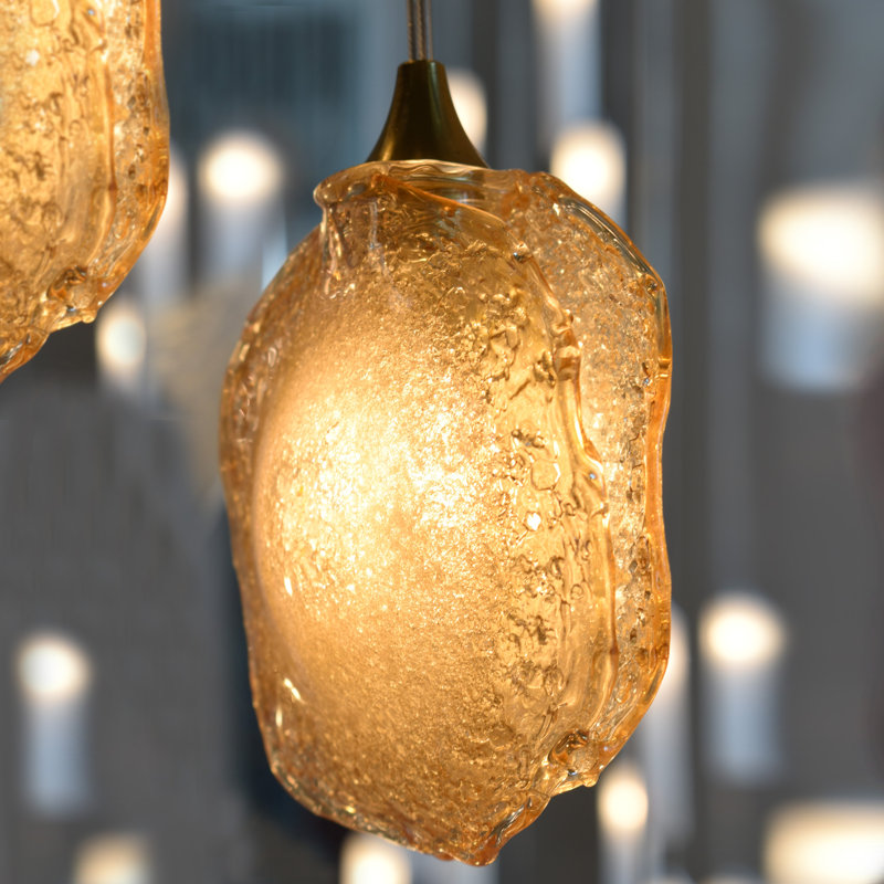 Crystal Glaze 21 - Light Cluster Pendant, Oil Rubbed Bronze, 96" H x 26" W x 26" D, Frosted Clear/Amber