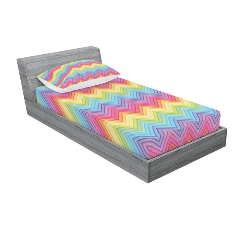 Microfiber Chevron Sheet Set, Twin Sheet Set with Fitted Sheet