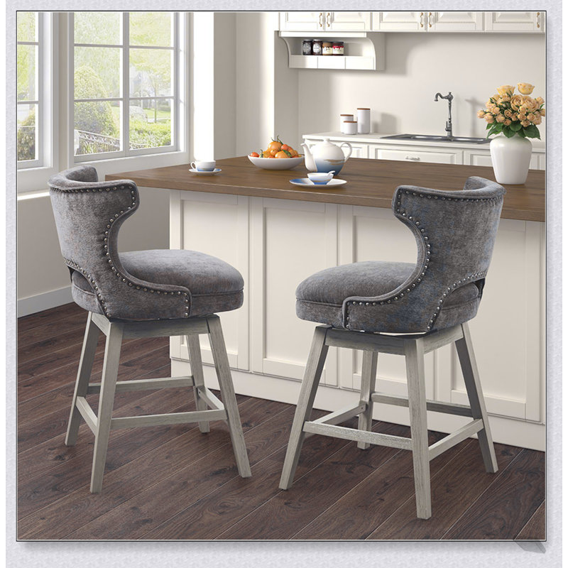Tabouret de comptoir pivotant de 25,75 pouces avec coussin confortable et fabrication durable pour les cuisines et les bars modernes