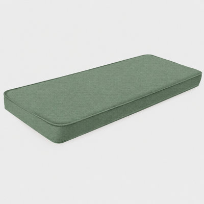 Coussin de banc d'intérieur pour l'extérieur de 3 po d'épaisseur et de 26 po de largeur sur mesure avec housse imperméable en chenille, mousse 75D haute résilience, fond gris antidérapant et passepoil double
