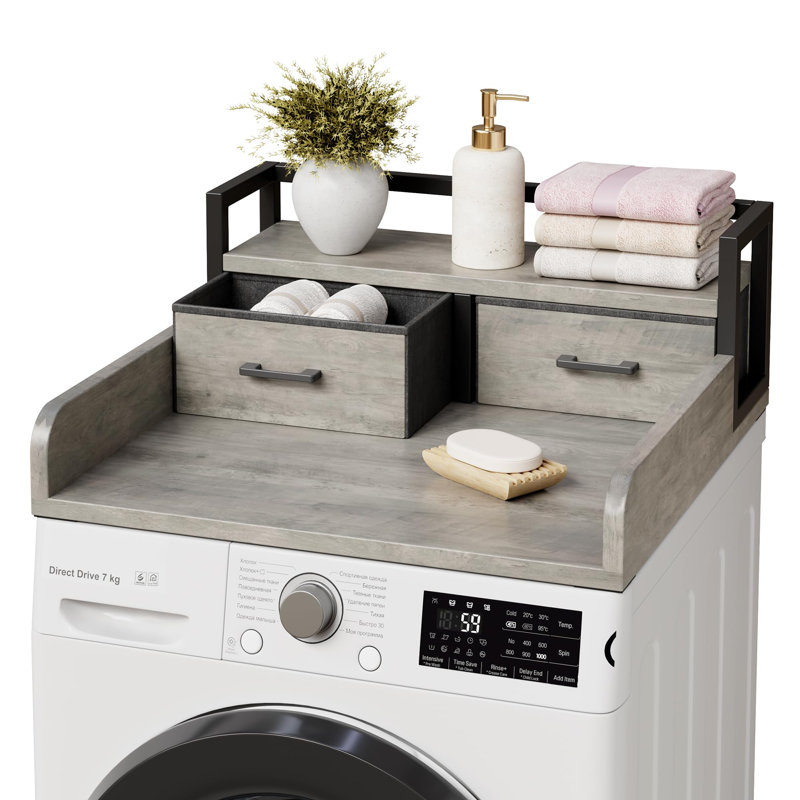 Manufactured Wood Laundry Room Organiser, Grey