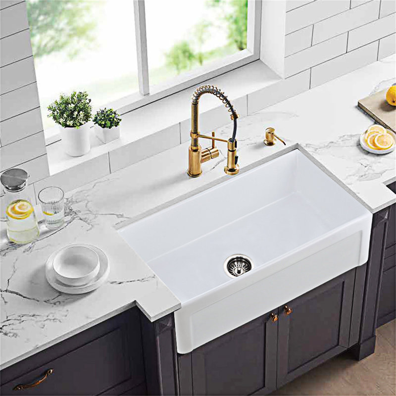 Farmhouse Apron-Front Kitchen Sink Single Bowl