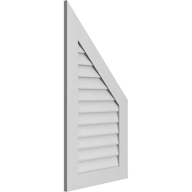 Half Peaked Right Surface Mount Signature Urethane Non-Functional Gable Vent 12/12 Pitch Primed Tan, 1" H x 42" L x 22" W