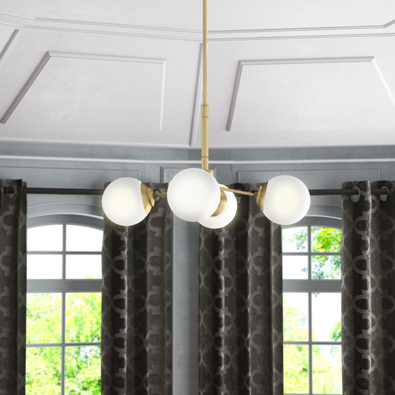 Hepburn 4 - Light Sputnik Sphere Chandelier, Brass