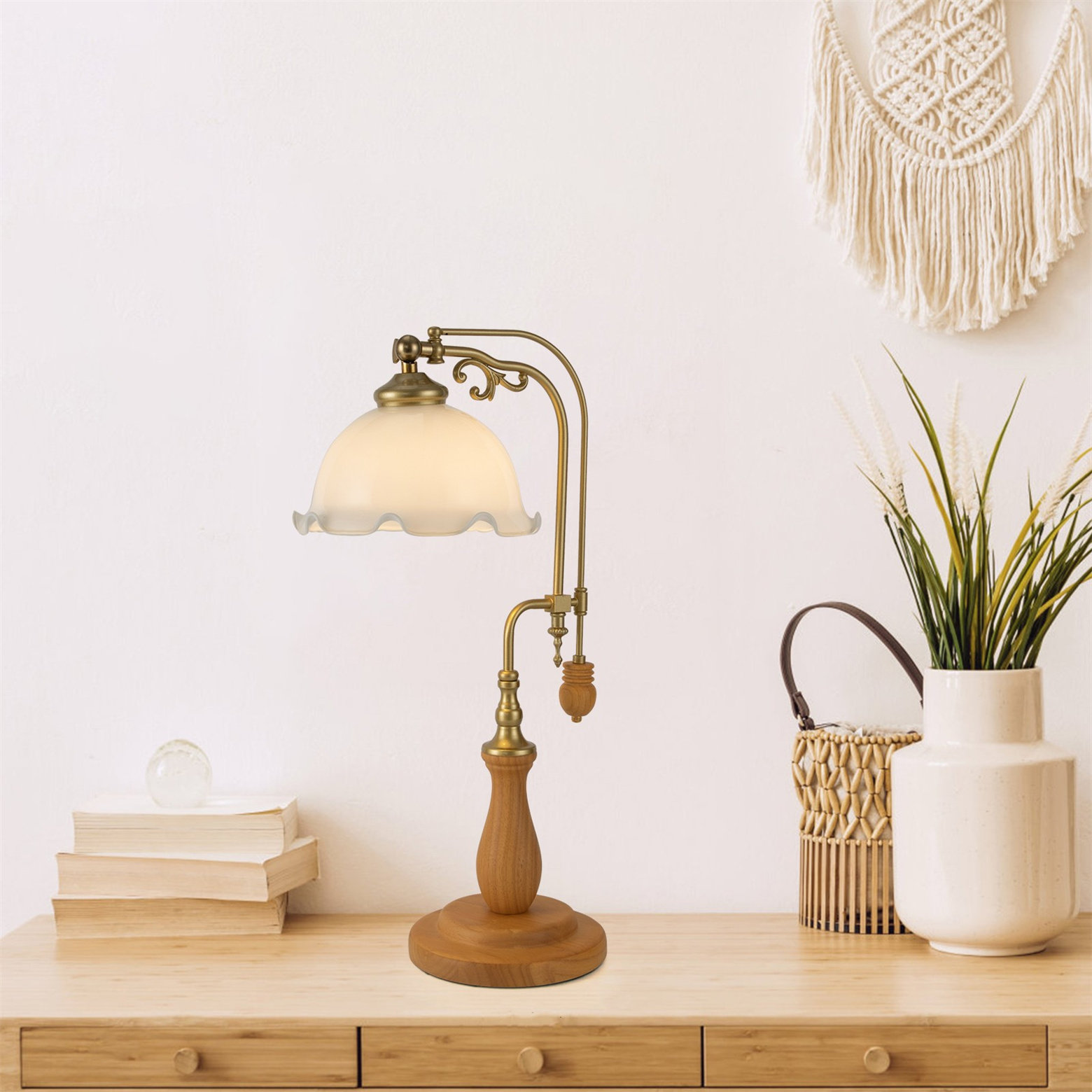 Solid Wood Arched Lamp