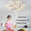 Ventilateur de plafond blanc avec télécommande et lumières, 6 vitesses, 3 lumières encastrées à profil bas pour cuisine et chambre à coucher-1482525137-1479526618-1483802433