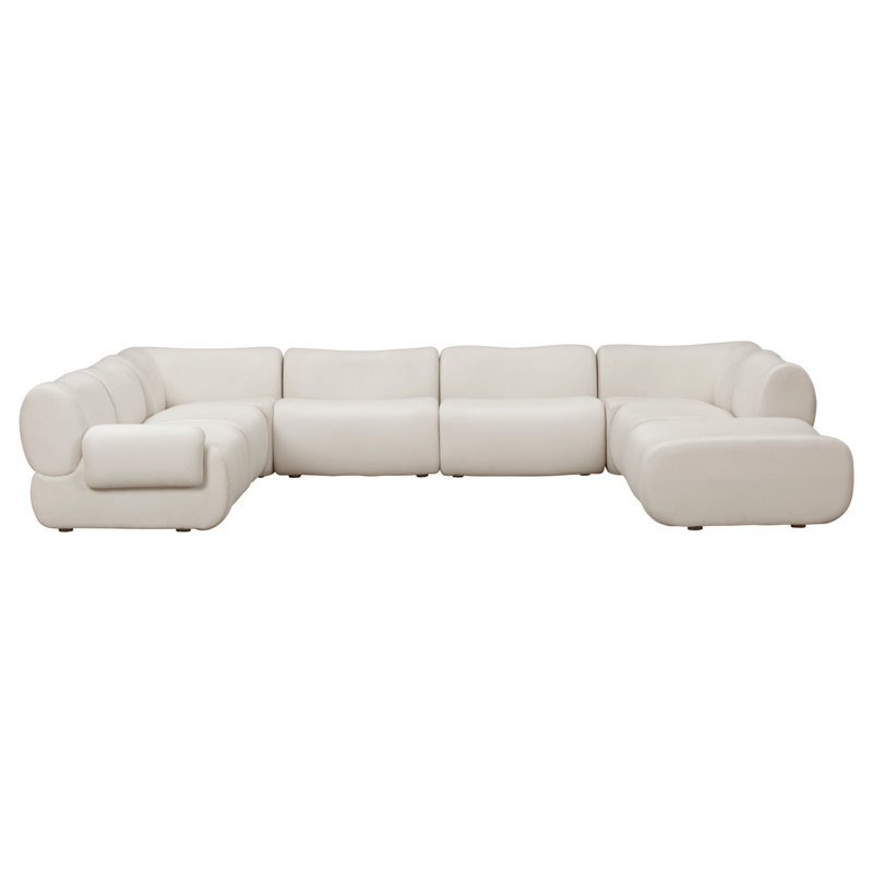 Canapé modulaire Zenith, Orienté à gauche (vu de face), Mélange de polyester crème
