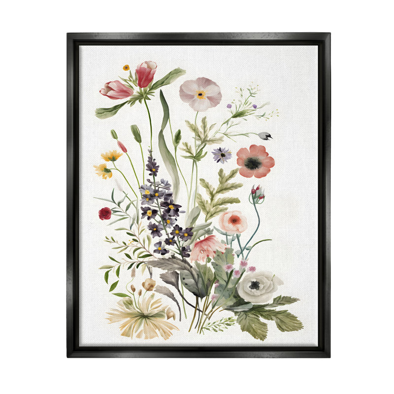 Bb-279-Fleurs flottantes subtiles de fleurs sauvages encadrées sur toile par Petals Prints Design