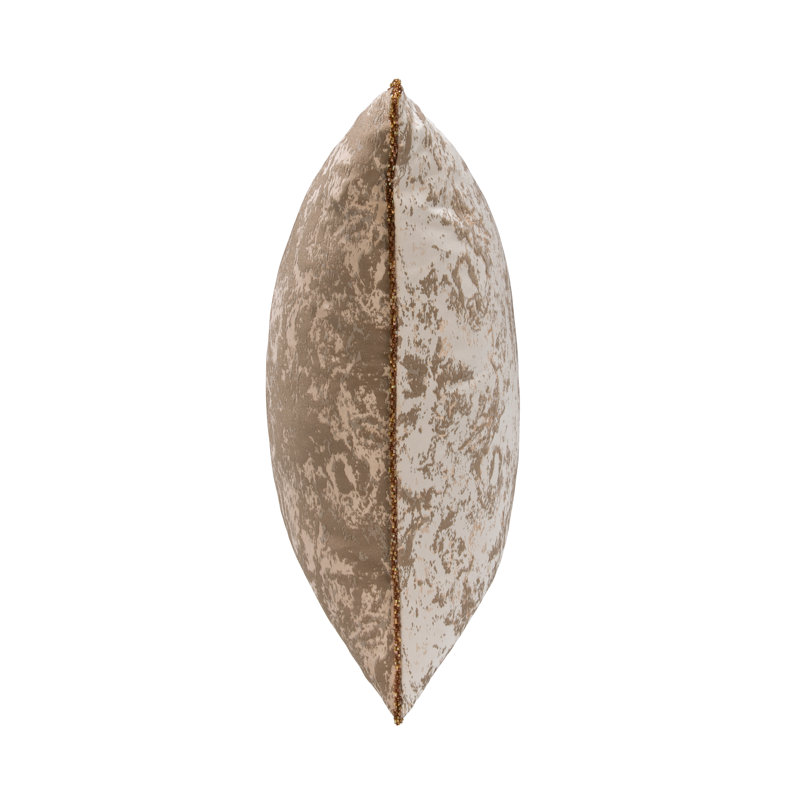 Mica Brocade Woven Throw Pillow, Duck Down/Feather, Brown/Gold/Cream