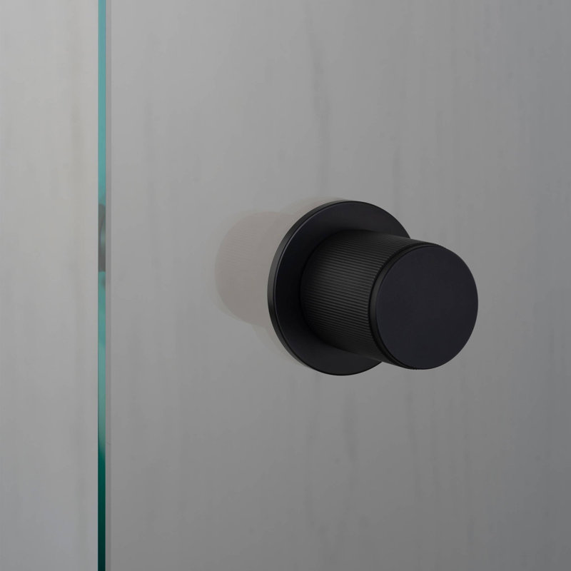 Cylindrical Knob with Round Rosette, Welders Black