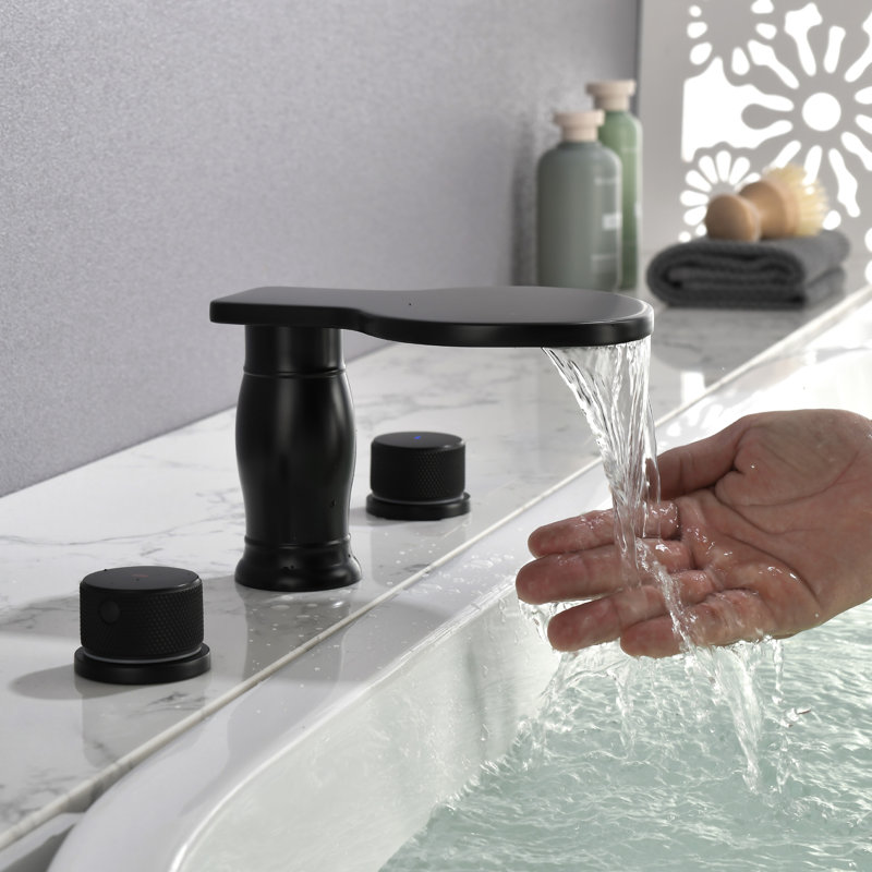 2 Handle Deck Roman Tub Faucet, Black