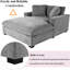 Méridienne Austra de 53,5 po x 70,9 po - apparence classique, pieds en bois massif, structure, assemblage facile, méridienne surdimensionnée de 53,5 po x 70,9 po, tissu gris, design, cadre confortable