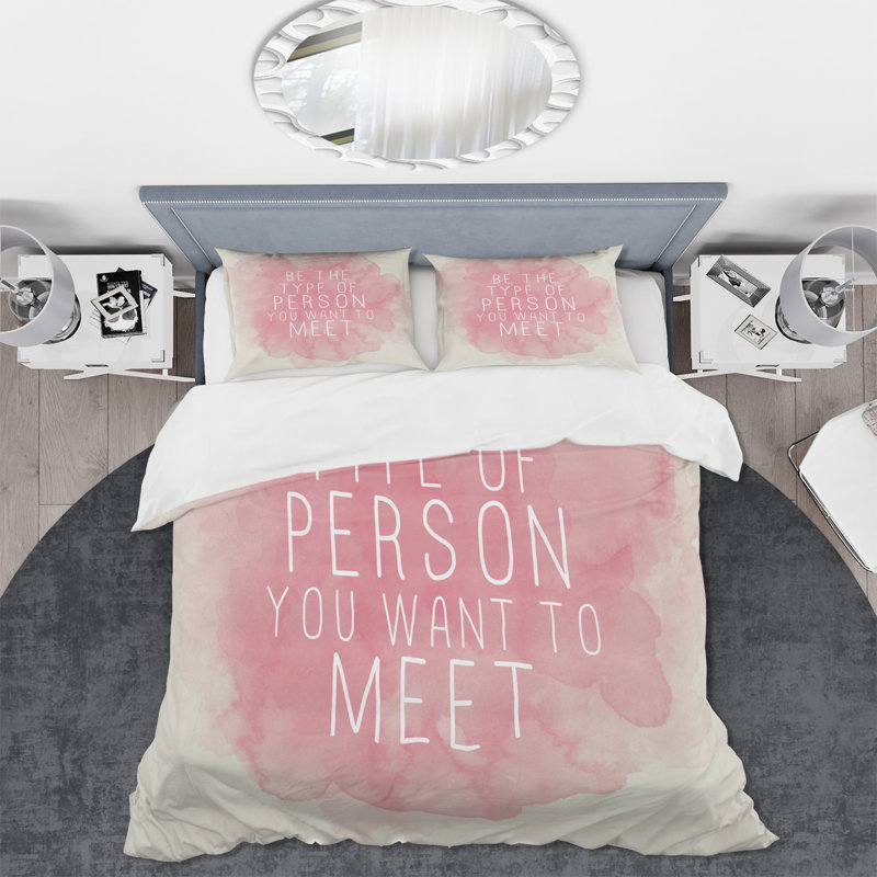 Be Be The You You To Meet - Ensemble de housse de couette traditionnel - Microfibre de polyester