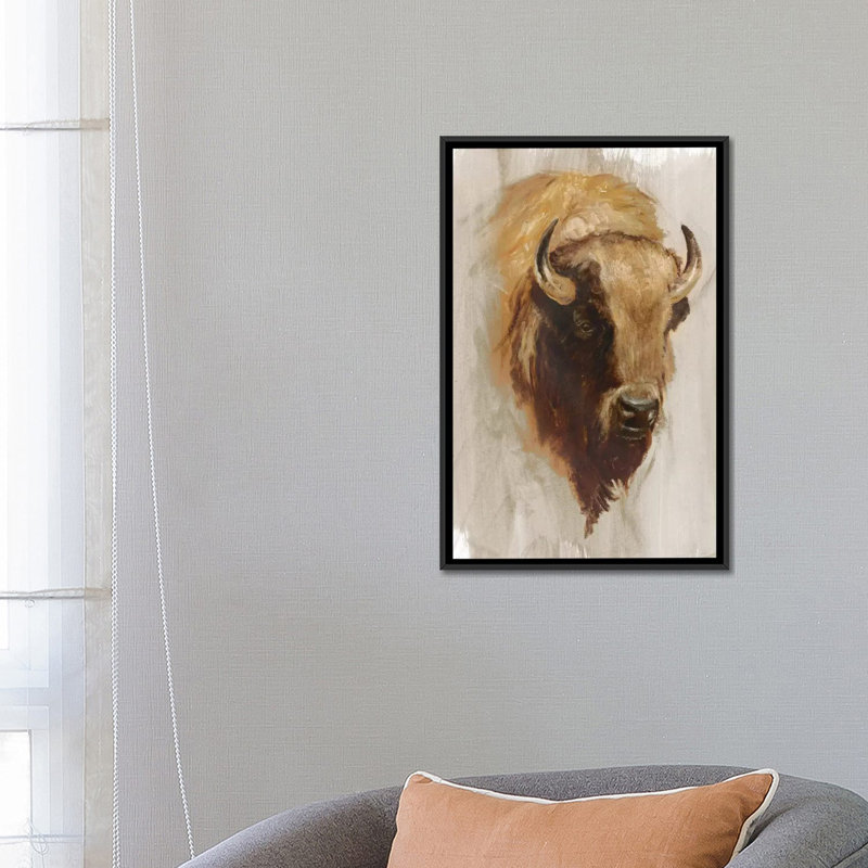 « western american animal study iii », reproduction sur toile, H 26 po x l 18 po x P 1,5 po, Toile avec cadre noir