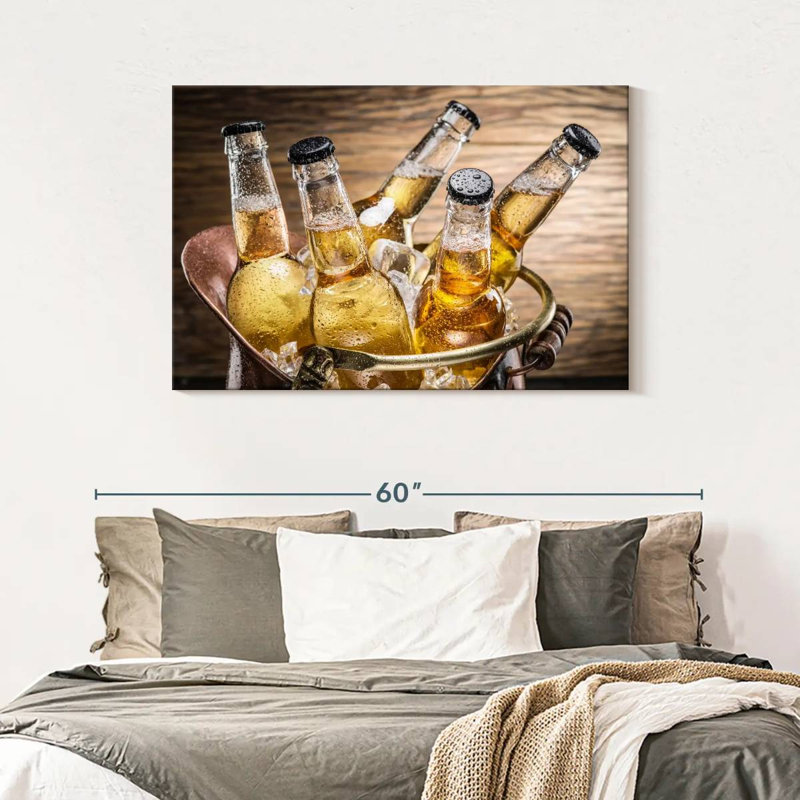 Yarlin Cold Beer Bottles, 30" H x 45" W
