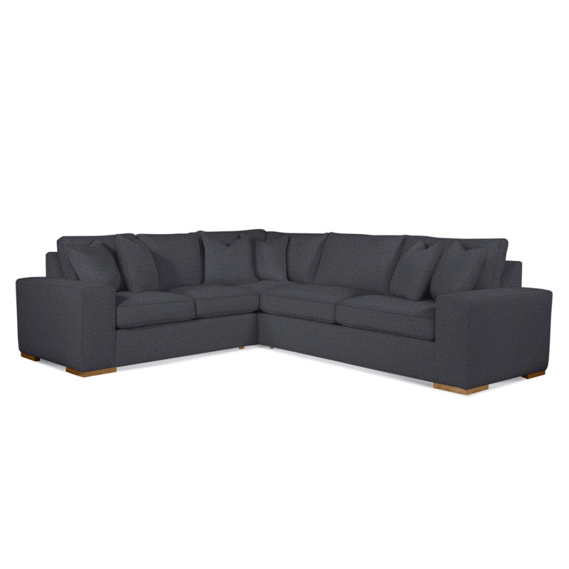 Canapé modulaire Memphis, Accoudoir à gauche (vu de face), Miel, Rayures bleues / beiges 0209-61