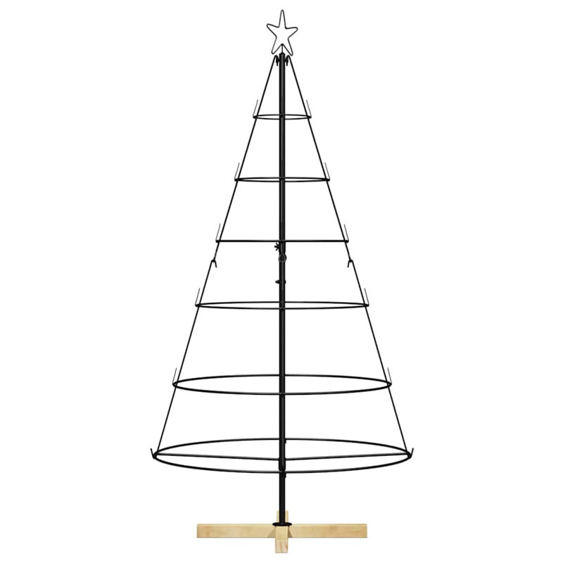  Christmas Cone Tree with Stand Black Steel, 4.92' H